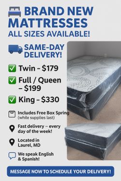 Queen Mattress Come With Free Box Spring - Same Day Delivery