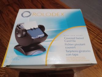 Rolodex Covered Swivel Card File Black