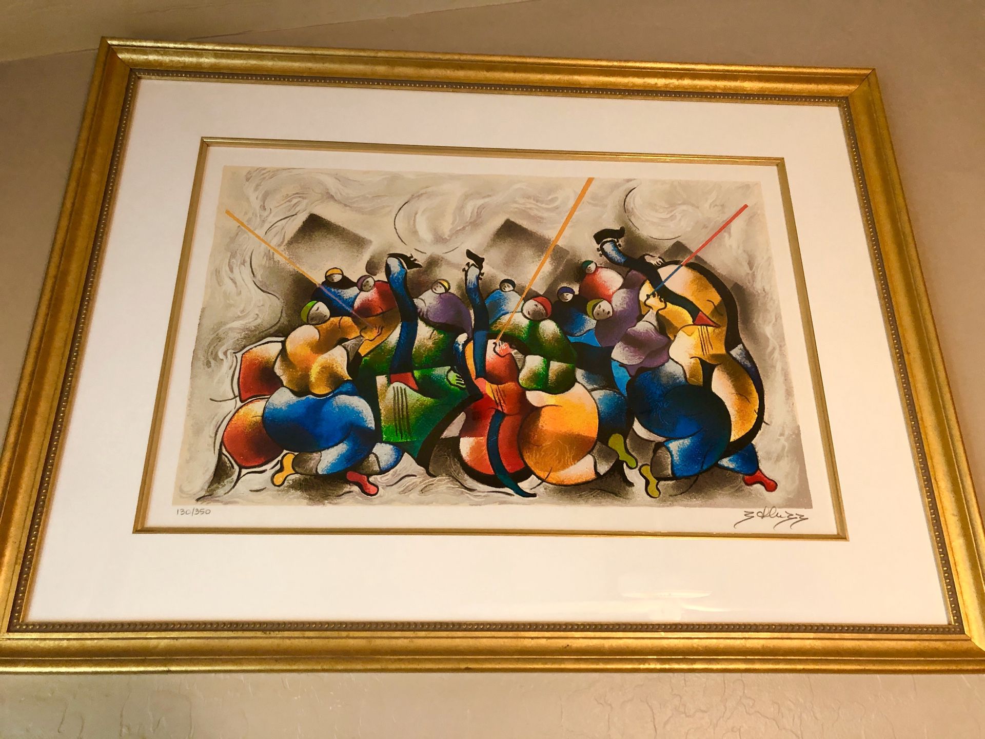 David Schluss large framed Concerto painting