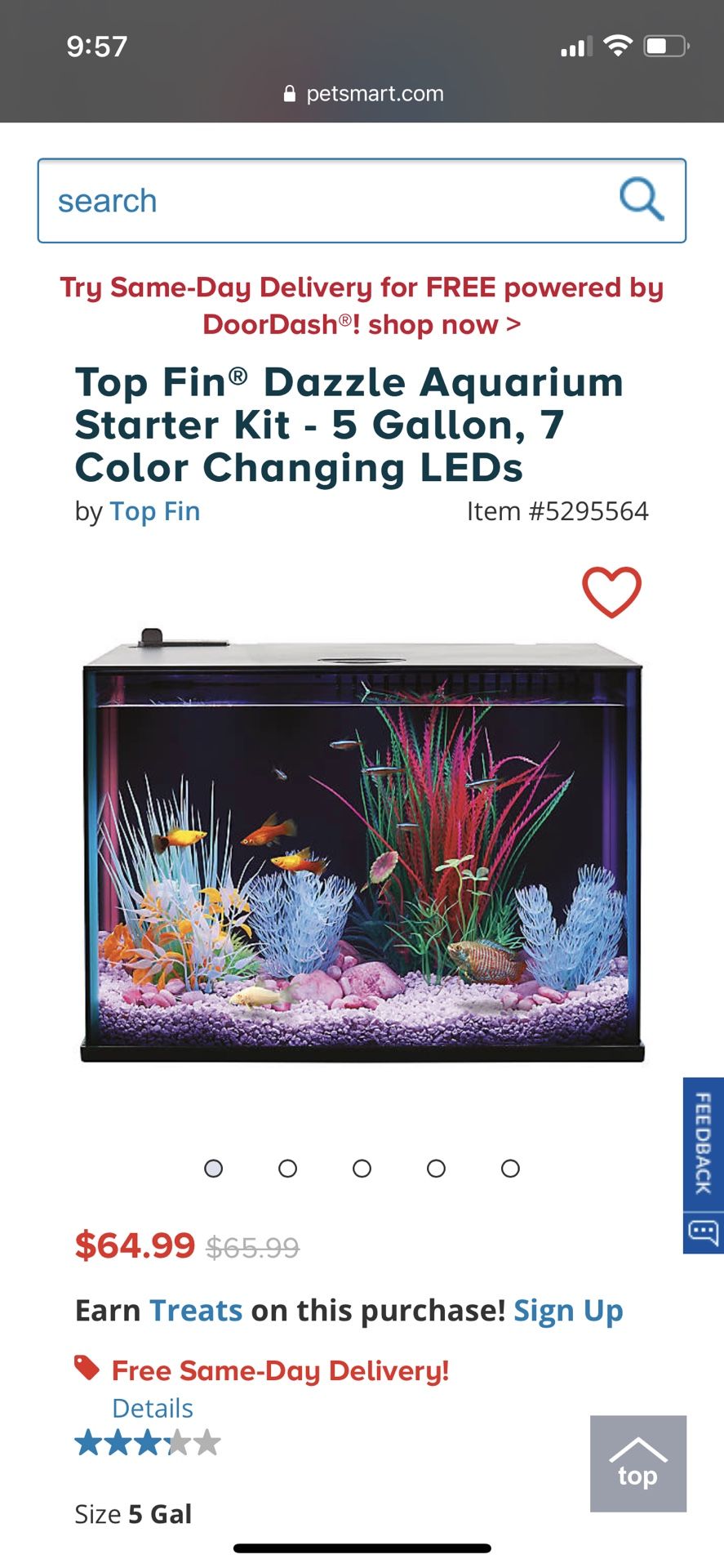 5 Gallon Fish Tank New Unopened! Firm $35!
