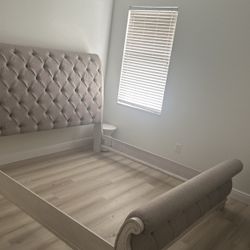 Modern Rustic King Sleigh Bed Frame And Head Board Leg Board 