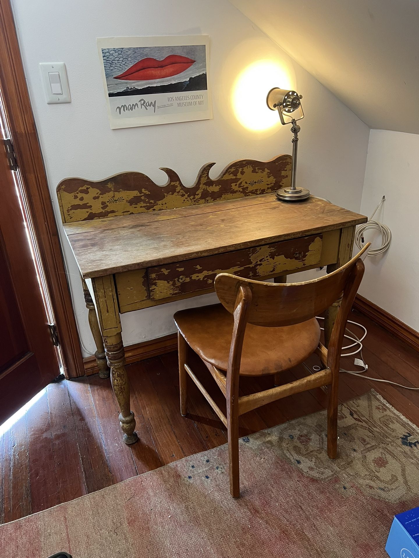 TODAY ONLY cute desk, mid century modern chair, desk lamp