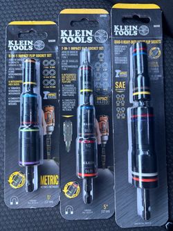 Klein Tools Impact Flip Socket Set Bundle (3 Pack)