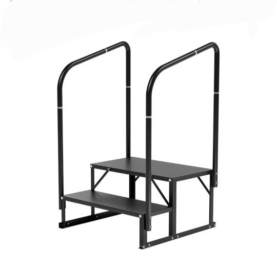 2 Steps RV Stairs with Handrail for Hot Tub, Camper, RV, Trailer, Mobile Home, Outdoor Spa