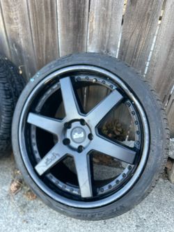 Dub 6-Spoke Black Wheel with Tire