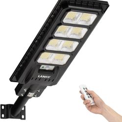 Upgraded Solar Street Lights 25000 Lumens, 20000mAH Battery, 360 Pcs LED Street Light Solar Powered with Remote Control, Dusk to Dawn Outdoor Security