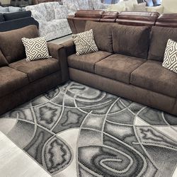 BROWN SOFA LOVESEAT