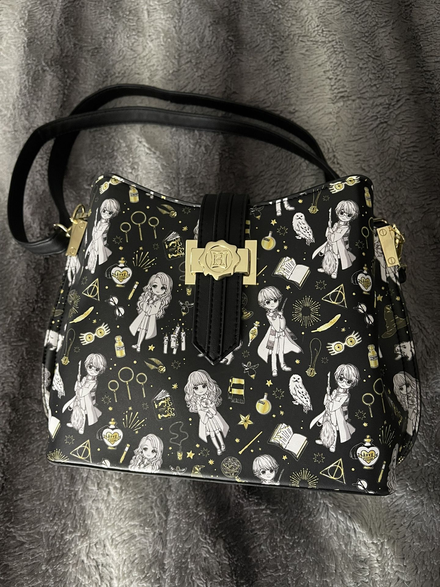 Loungefly Harry Potter Magical Elements Crossbody Bag - Officially Licensed AOP Design