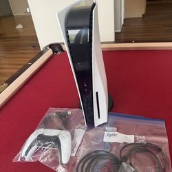 Sony PlayStation 5 Disc Edition 825GB (CFI-1215A) + Controller & All Wires. EUC