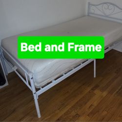 White Mattress And Bed Included, Baby, Kids / Children Twin Bed Mattress And Frame 