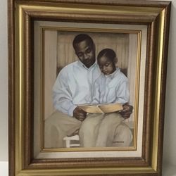 Father and Son Canvas Portrait