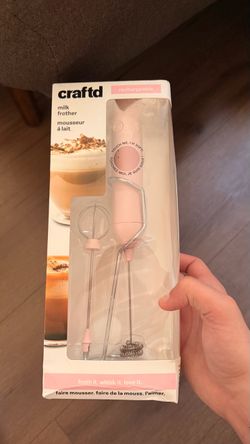 Craftd Rechargeable Milk Frother Pink