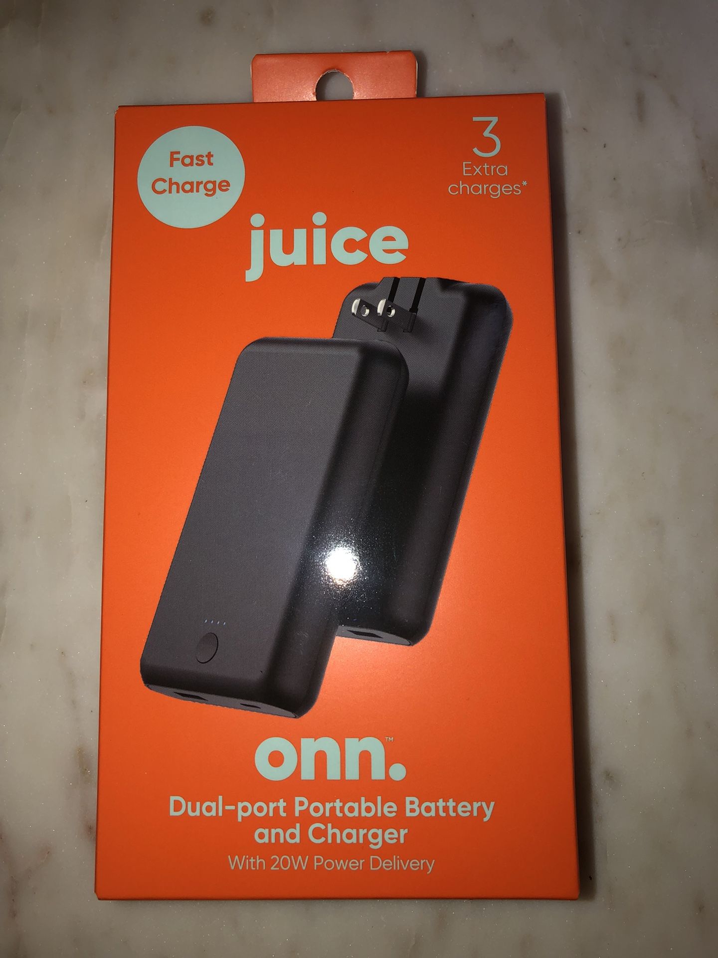 Portable Battery And Charger. Color Black