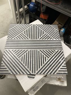 Astoria Black and White 24 in. x 24 in. Matte Porcelain Floor and Wall Tile   