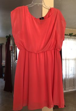 Beautiful Coral Chiffon Dress