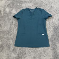 Small FIGS Caribbean Blue Scrub Top