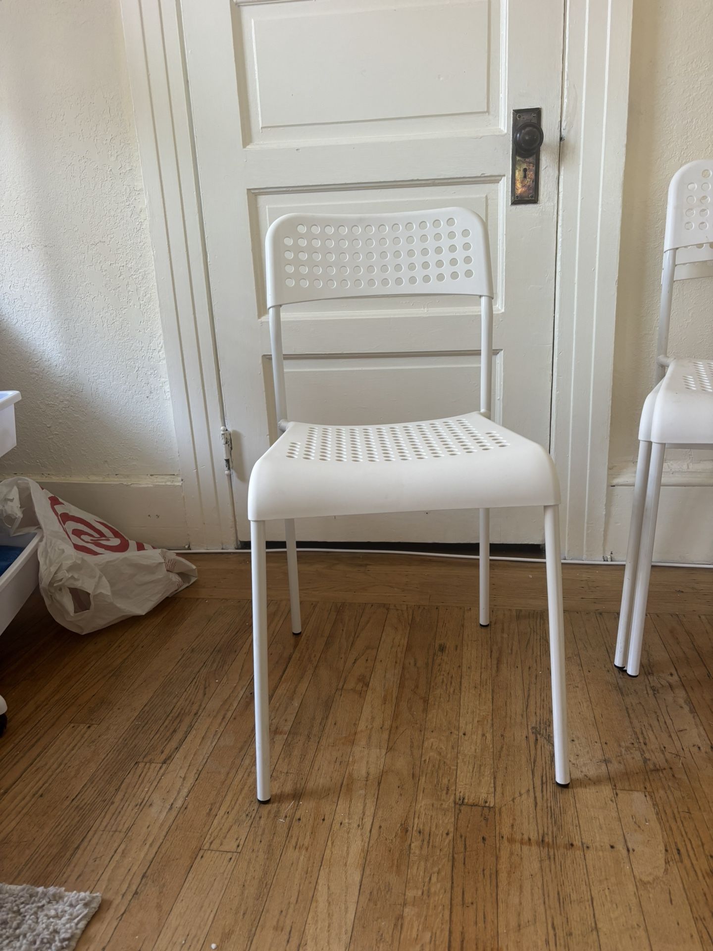 IKEA ADDE Chair, 4 White Chairs