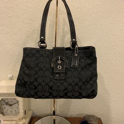 Coach Canvas and leather black purse