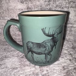 Bass Pro Shops Green Ceramic Coffee Mug Hunting Fishing Wildlife Cup 12 oz