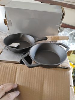 New Small Cast Iron 2 Piece Set 