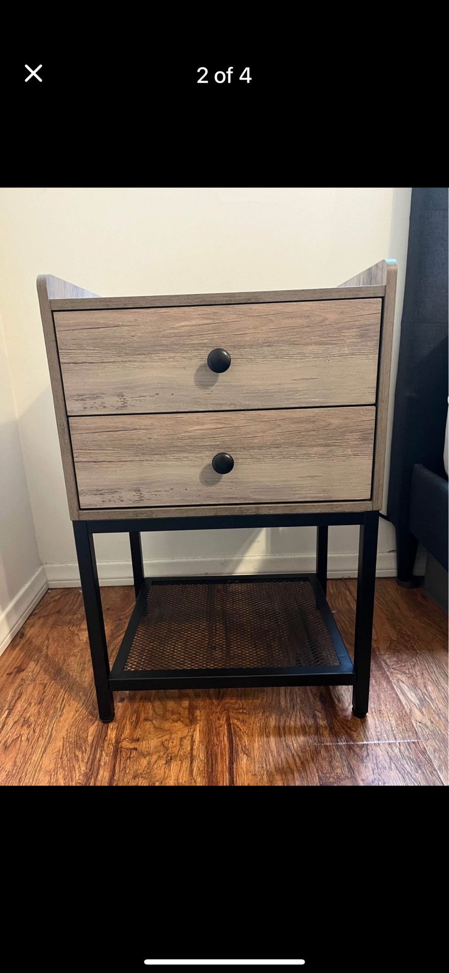 Set Of 2 Nightstands With Outlets