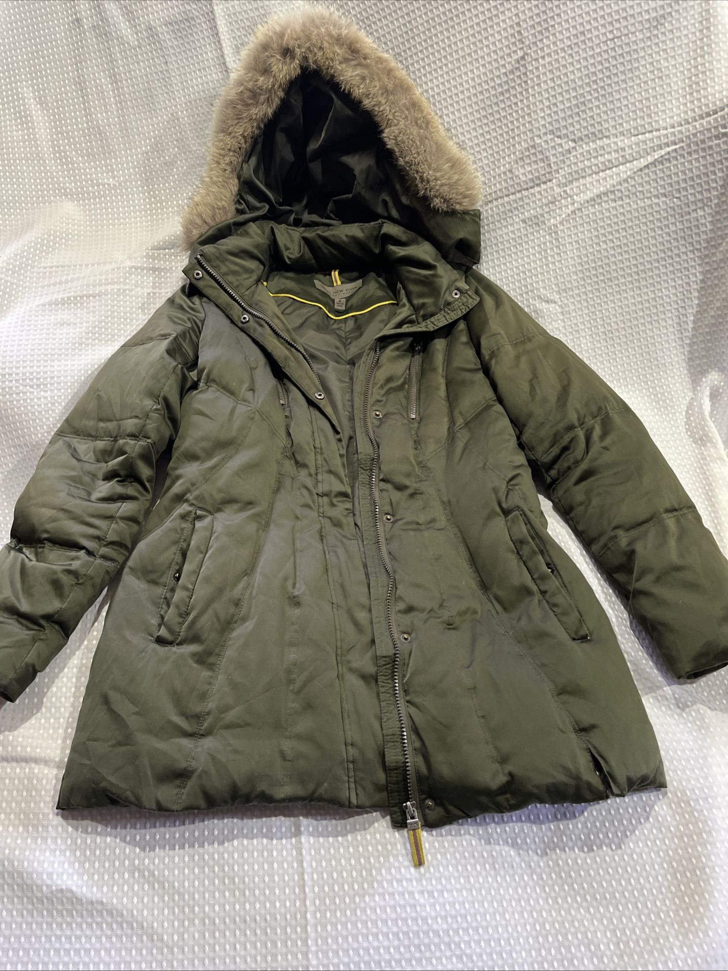Green Faux Fur Hood Jacket - Ladies Small