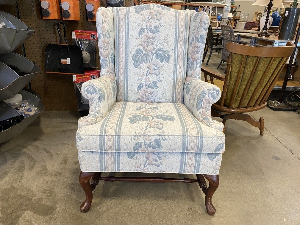 Clayton Marcus Floral Wingback Chair