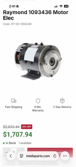 Raymond 1093436 Electric Motor