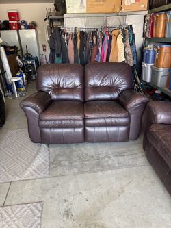 Leather Layzboy couch and loveseat