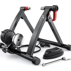 Sportneer Bike Trainer - Magnetic Stationary Bike Stand for 26-28" & 700C Wheels - Adjustable 6 Level Resistance Bike Trainer Stand for Indoor Riding 