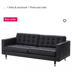 Black Leather Couch 
