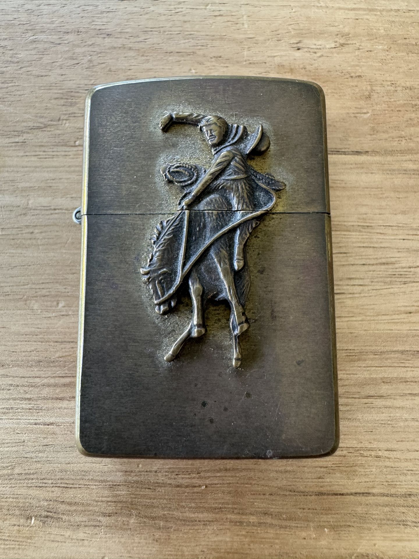 ZIPPO: BRASS, Marlboro Bucking Bronco, Cowboy, Lighter, 1994, Vintage