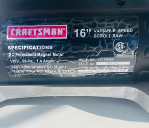 Craftsman 16” scroll saw