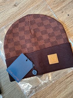Mens brown luxury beanie