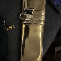 Designer Gold Patent Leather Hand Purse