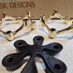 Danish Candle Holders And Candles 
