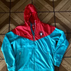 Nike Portugal Windrunner Jacket Mens - Red/Green Size Large Pre-Owned