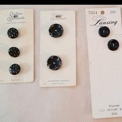 Four Cards Fancy Black Buttons  Bundle