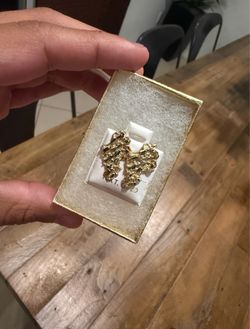 10k Solid Gold Nugget Earrings 170