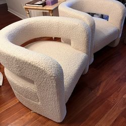 White Boucle Accent Chair - Free Delivery ✅ Teddy Sherpa Accent Chair