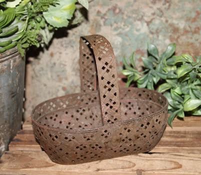 Unique Ornate Vintage French Country Farmhouse Metal Basket