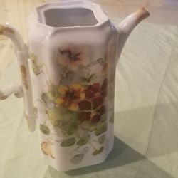Tall Water Serving for Tea Or Coffee. Fine China, Floral Patterns.  Woodland Hills,Ca. 