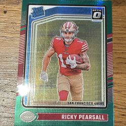 2024 Donruss Optic Ricky Pearsall GREEN Hyper Prizm 49ers Rated Rookie!