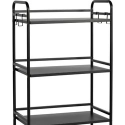 Storage Shelves, 3-Tier Metal Storage Rack with Shelf,Shelf Organizer,Garage Standing Shelving Unit for Laundry,Bathroom,Kitchen,Pantry, Closet,23.6''