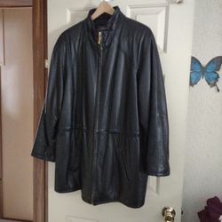Ladies Black  Leather Coat, Purchased at Lane Bryant. 