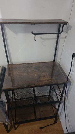 Bakers rack with power outlet