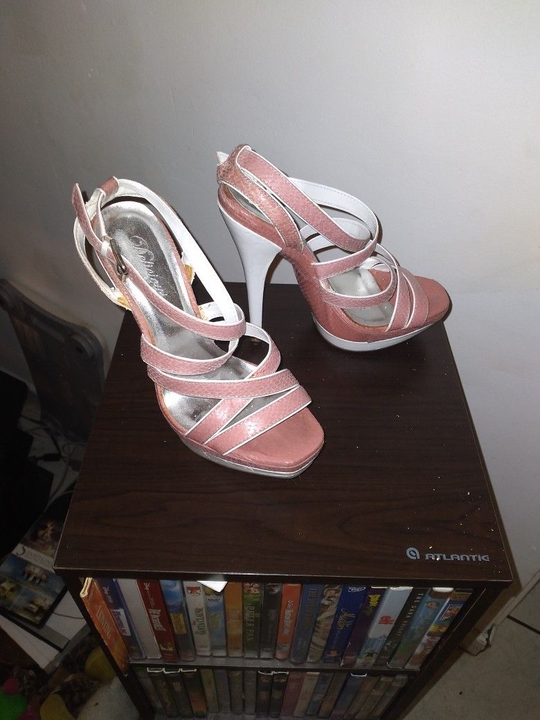 Pink And White High Heels
