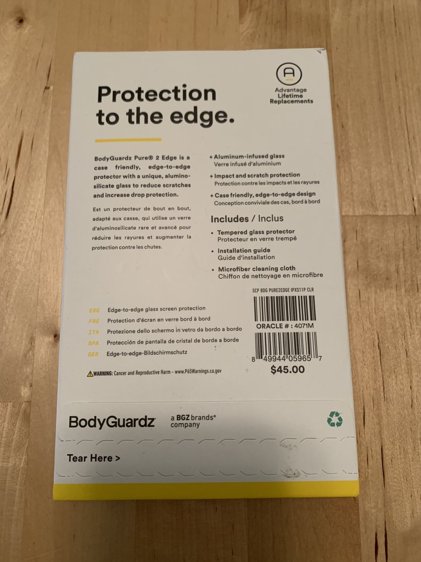 BodyGuardz glass screen protector for iphone Xs, 11pro