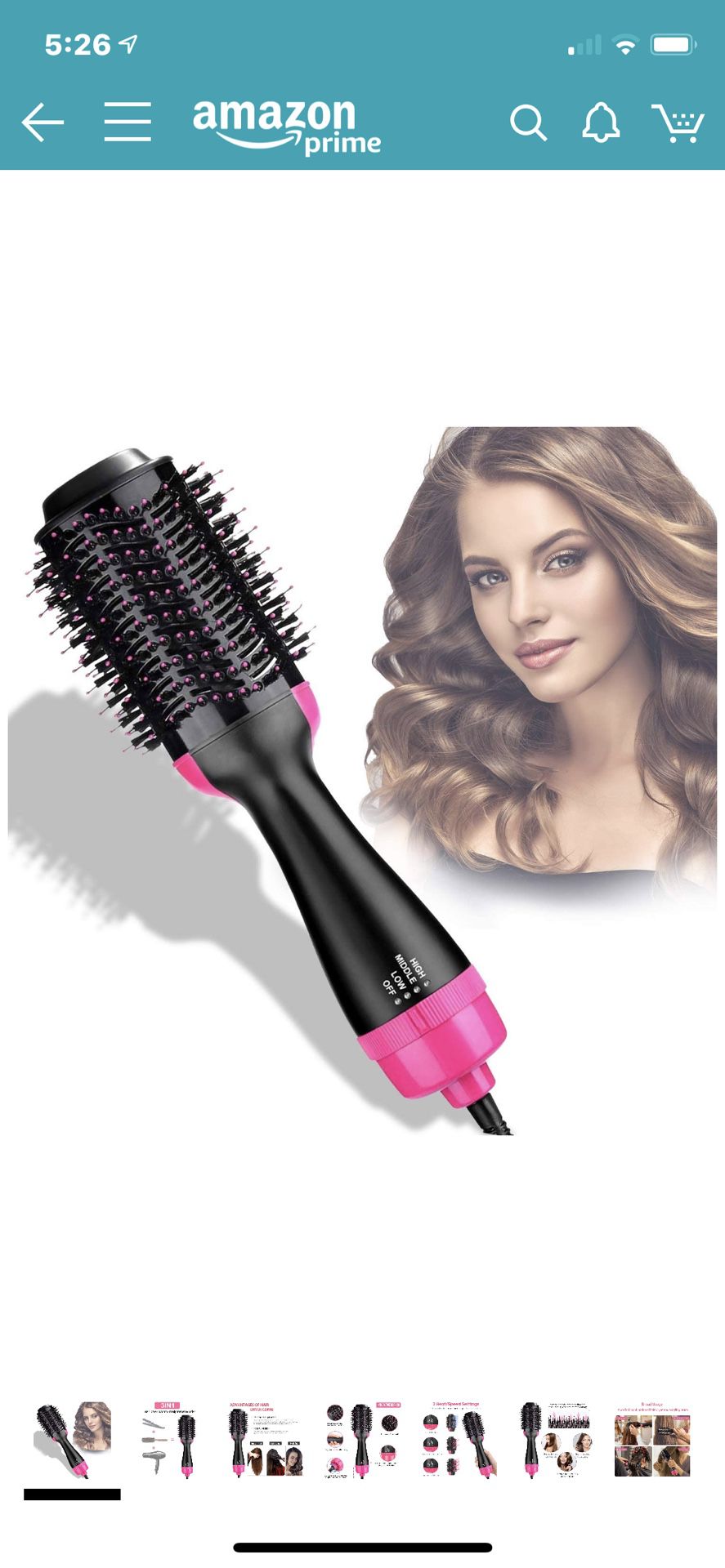 Hair Dryer Brush Hot Air Brush One-Step Hair Dryer and Volumizer,Air Hair Brush 3-in-1 Electric,Curler and Straightener for All Hair Types