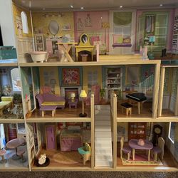 LARGE 4x4 Wooden Dollhouse, 1:6 Scale NEVER USED